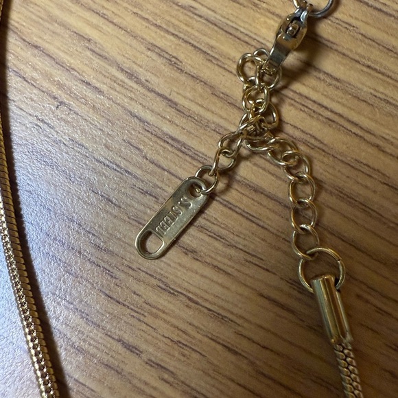 New Gold Evil Eye & Gem Necklace – Stainless Steel – 16” Chain - Picture 4 of 4